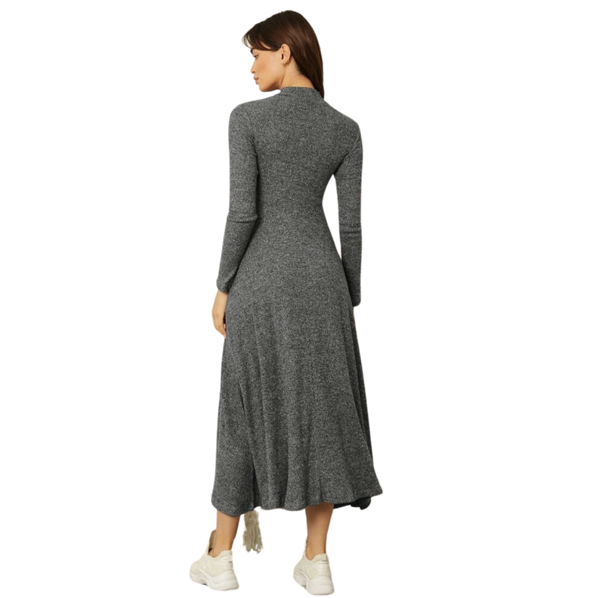 Ropa Vestido Gris Formal Dress Vestido Formal Ejecutivo Elegantes - Main Image