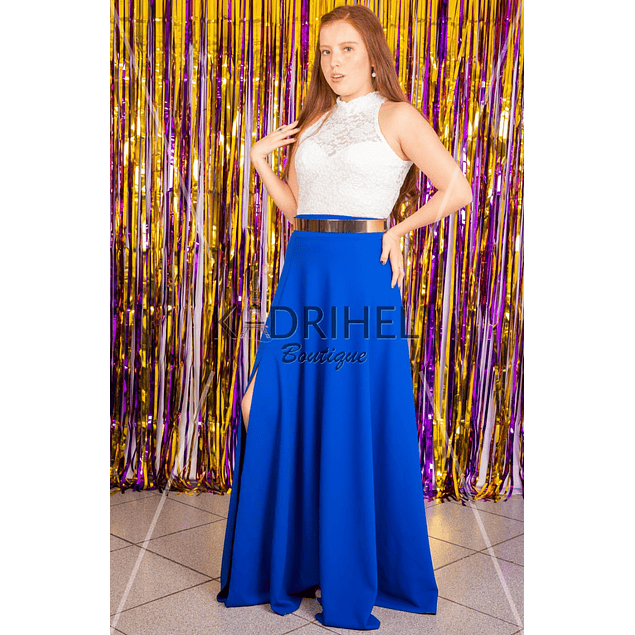 Set de maxi falda con crop top conjunto sexy vestido de fiesta kadrihel (NO INCLUYE CINTURON)