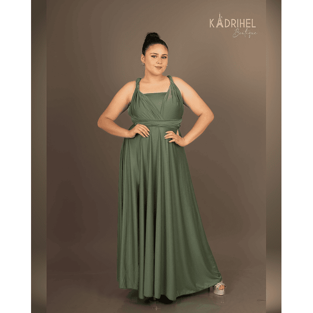 Vestidos Multiforma Largo con Abertura, Vestido Multiuso, Con Top, Kadrihel.