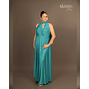 Vestidos Multiforma Largo con Abertura, Vestido Multiuso, Turquesa, Con Top, Kadrihel.