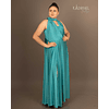 Vestidos Multiforma Largo con Abertura, Vestido Multiuso, Turquesa, Con Top, Kadrihel.