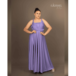 Vestidos Multiforma Largo con Abertura, Vestido Multiuso, LILA, Con Top, Kadrihel.