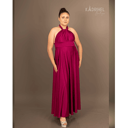 Vestidos Multiforma Largo con Abertura, Damas de honor,Vestido Multiuso, MAGENTA, Kadrihel.