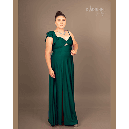 VESTIDO LARGO  IDEAL PARA GALA GRADUACION FIESTA TITULACION. MODELO V102 VERDE