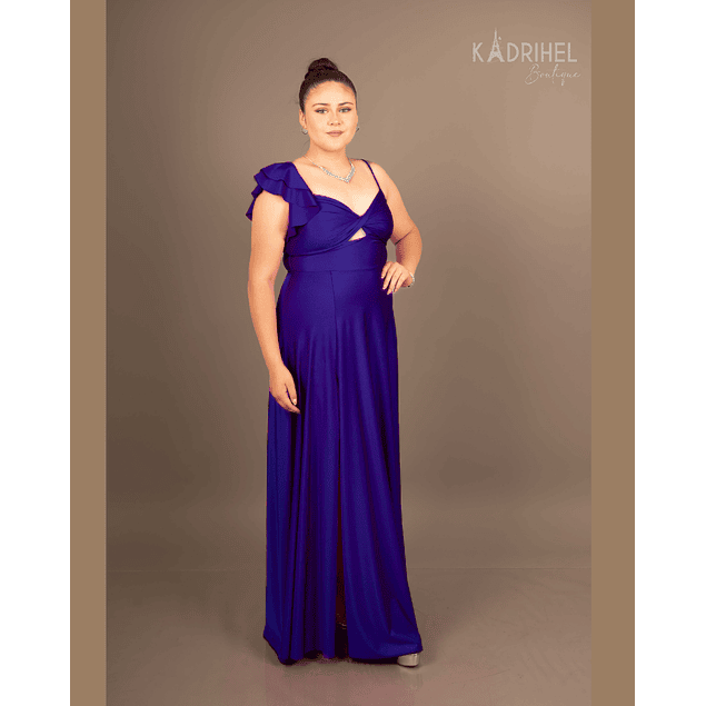 VESTIDO LARGO  IDEAL PARA GALA GRADUACION FIESTA TITULACION. MODELO V102 AZUL REY