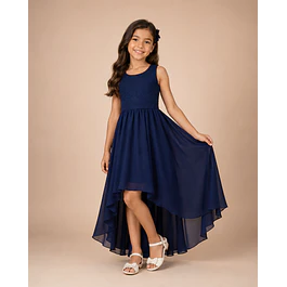 Vestido De Niña Asimétrico Ideal Para Fiesta Gala Matrimonio Kadrihel Modelo N040