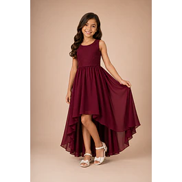 Vestido De Niña Asimétrico Ideal Para Fiesta Gala Matrimonio Kadrihel Modelo N040