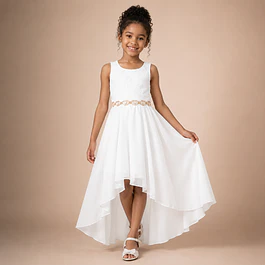 Vestido De Niña Asimétrico Ideal Para Fiesta Gala Matrimonio Kadrihel Modelo N040