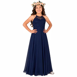 Vestido Largo de Niña Tipo Princesa Ideal Para Fiesta Gala Matrimonio kadrihel Modelo N017