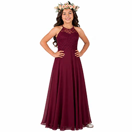 Vestido Largo de Niña Tipo Princesa Ideal Para Fiesta Gala Matrimonio kadrihel Modelo N017