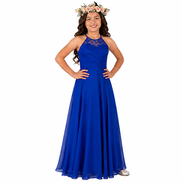 Vestido Largo de Niña Tipo Princesa Ideal Para Fiesta Gala Matrimonio kadrihel Modelo N017