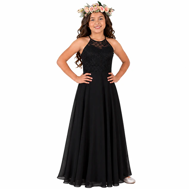 Vestido Largo de Niña Tipo Princesa Ideal Para Fiesta Gala Matrimonio kadrihel Modelo N017