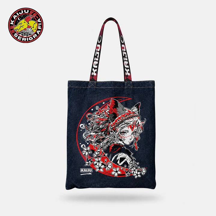 Kitsune - Asian Kaiju - Totebag Denim 1