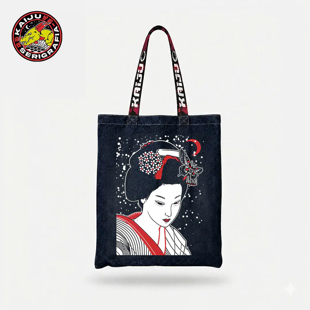 Geisha - Memento Mori - Asian Kaiju - Totebag Denim 1