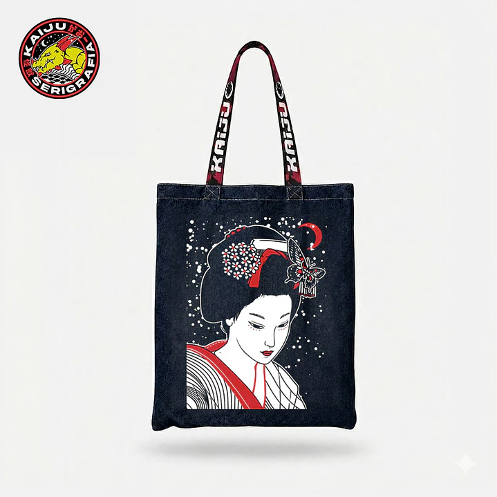 Geisha - Memento Mori - Asian Kaiju - Totebag Denim 1