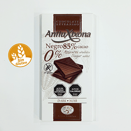 Chocolate 85% cacao, sin azúcar - SIN GLUTEN
