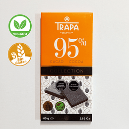 Chocolate TRAPA, 95% cacao - SIN GLUTEN – VEGANO