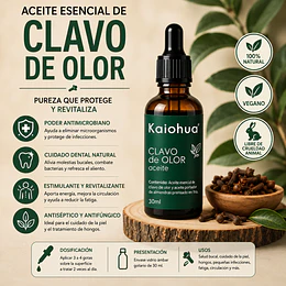Aceite de Clavo de Olor con aceite portador (almendras) 30 ml.