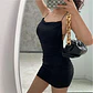 Sexy Backless Mini Dress Sleeveless Pleated Dress Black Fashion Summer Woman Club Tight Bodycon Dresses Sling - thumbnail 4