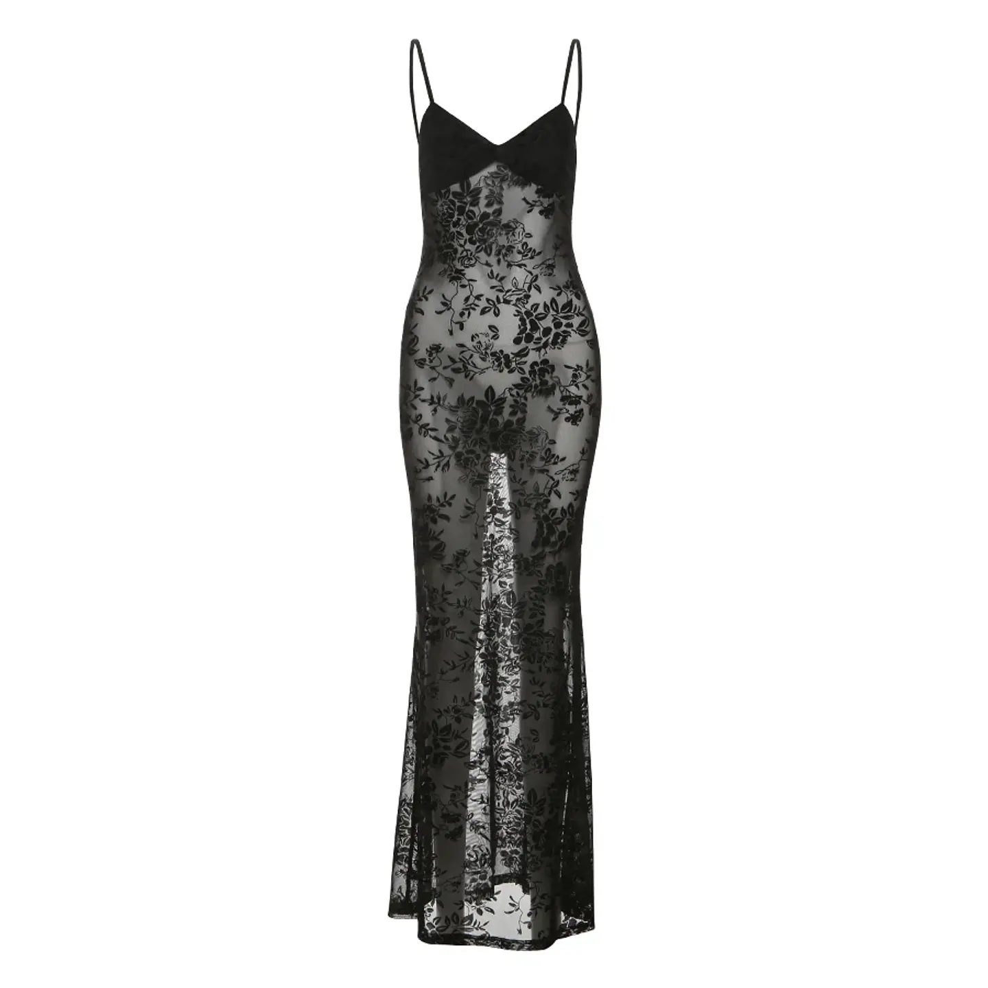 Weird Puss See Through Dress Women Backless Hollow Flower Print Patchwork Solid Sleeveless Sexy Midnight Clubwear Party Vestidos 8