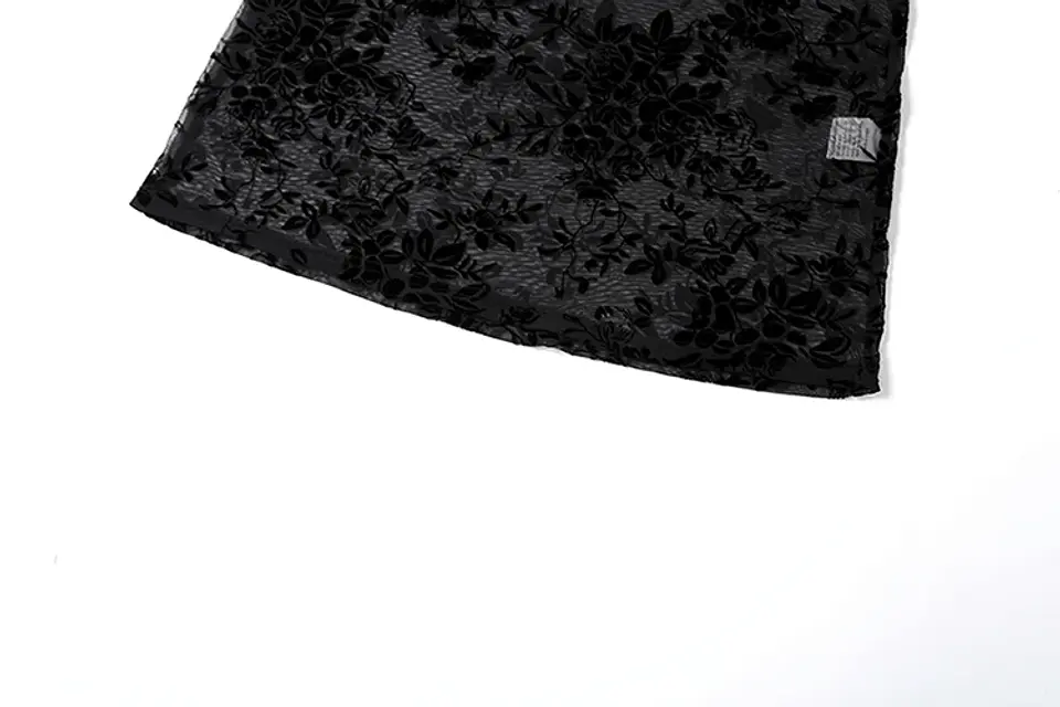 Weird Puss See Through Dress Women Backless Hollow Flower Print Patchwork Solid Sleeveless Sexy Midnight Clubwear Party Vestidos 14