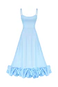 Elegant Ruffle Solid Sling Long Dress Women Strap Waist Party Dresses Fashion Sleeveless Backless Beach Swing skirt A-line tutu - thumbnail 4