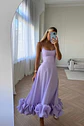Elegant Ruffle Solid Sling Long Dress Women Strap Waist Party Dresses Fashion Sleeveless Backless Beach Swing skirt A-line tutu - thumbnail 7
