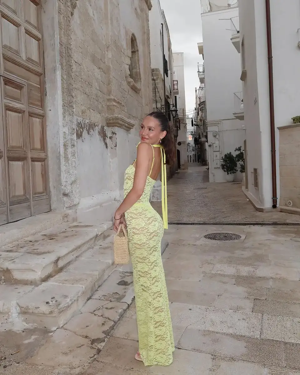 Elegant Lace Sexy See Through Sleeveless Beach Maxi Dress Summer Women 2026 Beachwear Bikini Cover-ups Pool Party Tunic A2627 15