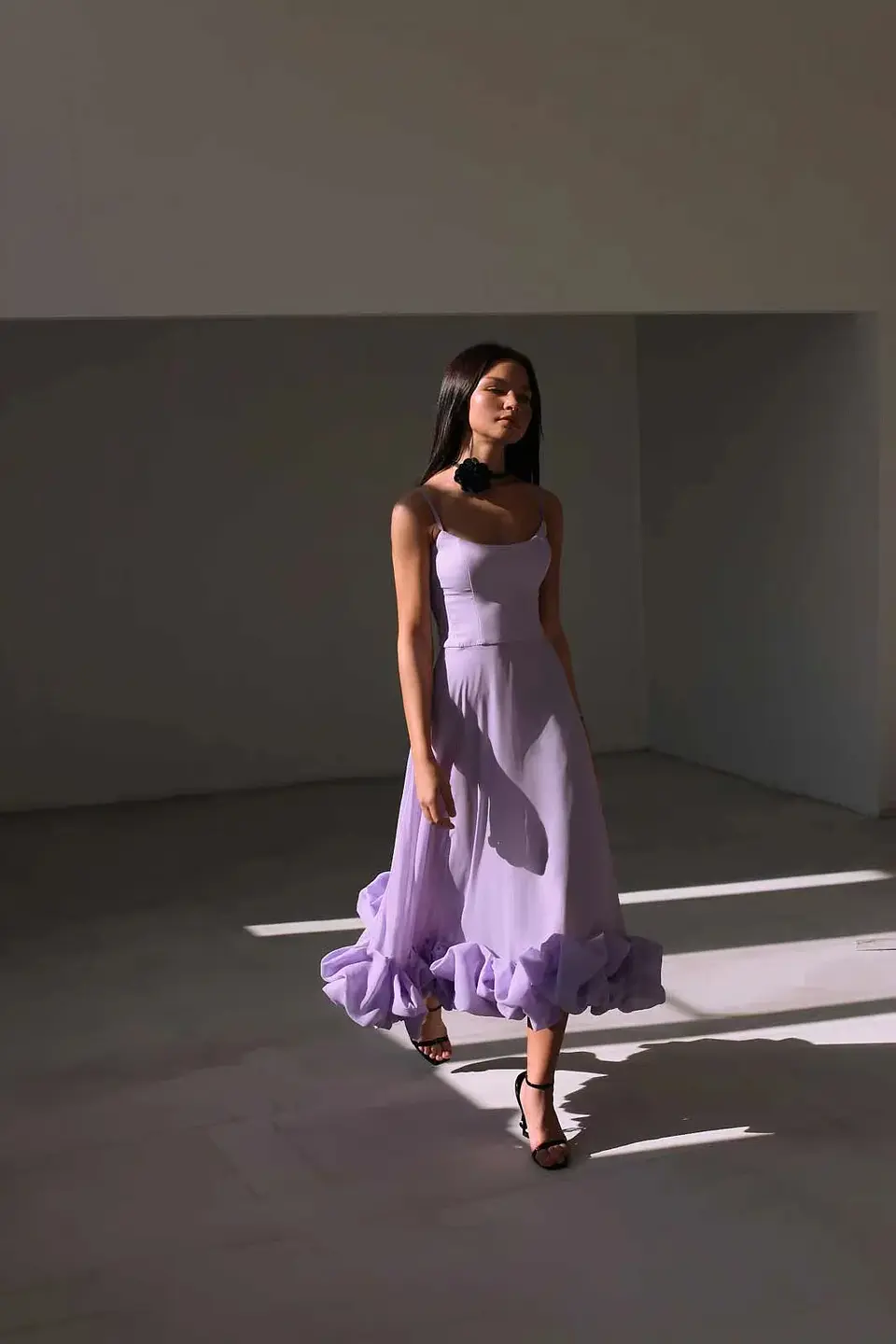 Elegant Ruffle Solid Sling Long Dress Women Strap Waist Party Dresses Fashion Sleeveless Backless Beach Swing skirt A-line tutu 18