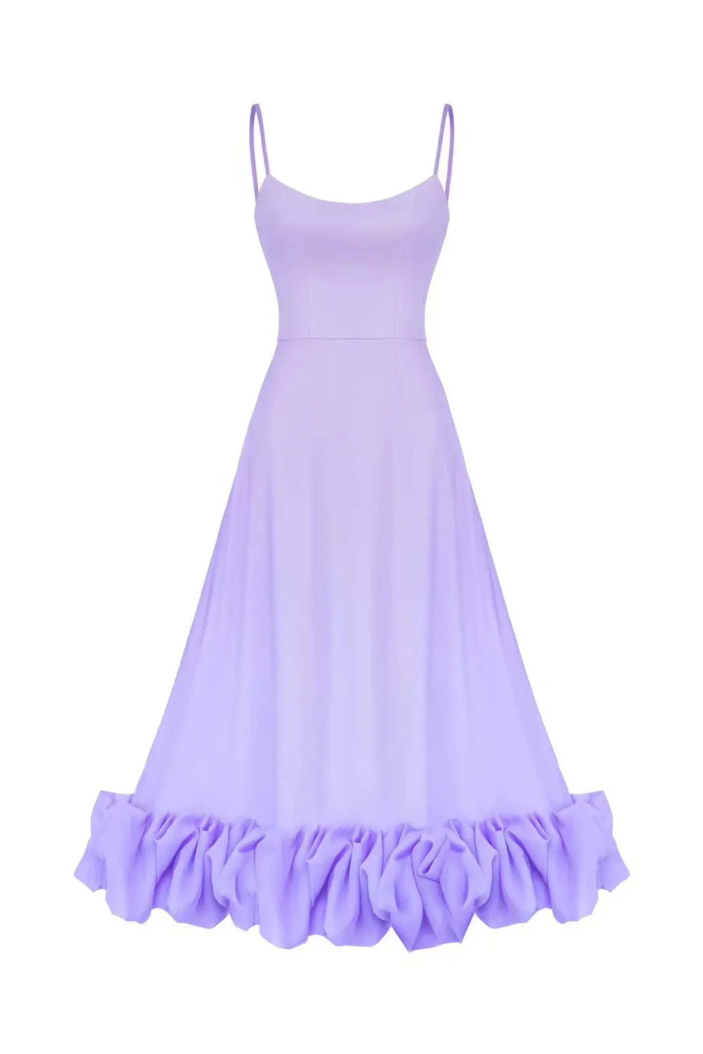 Elegant Ruffle Solid Sling Long Dress Women Strap Waist Party Dresses Fashion Sleeveless Backless Beach Swing skirt A-line tutu 20