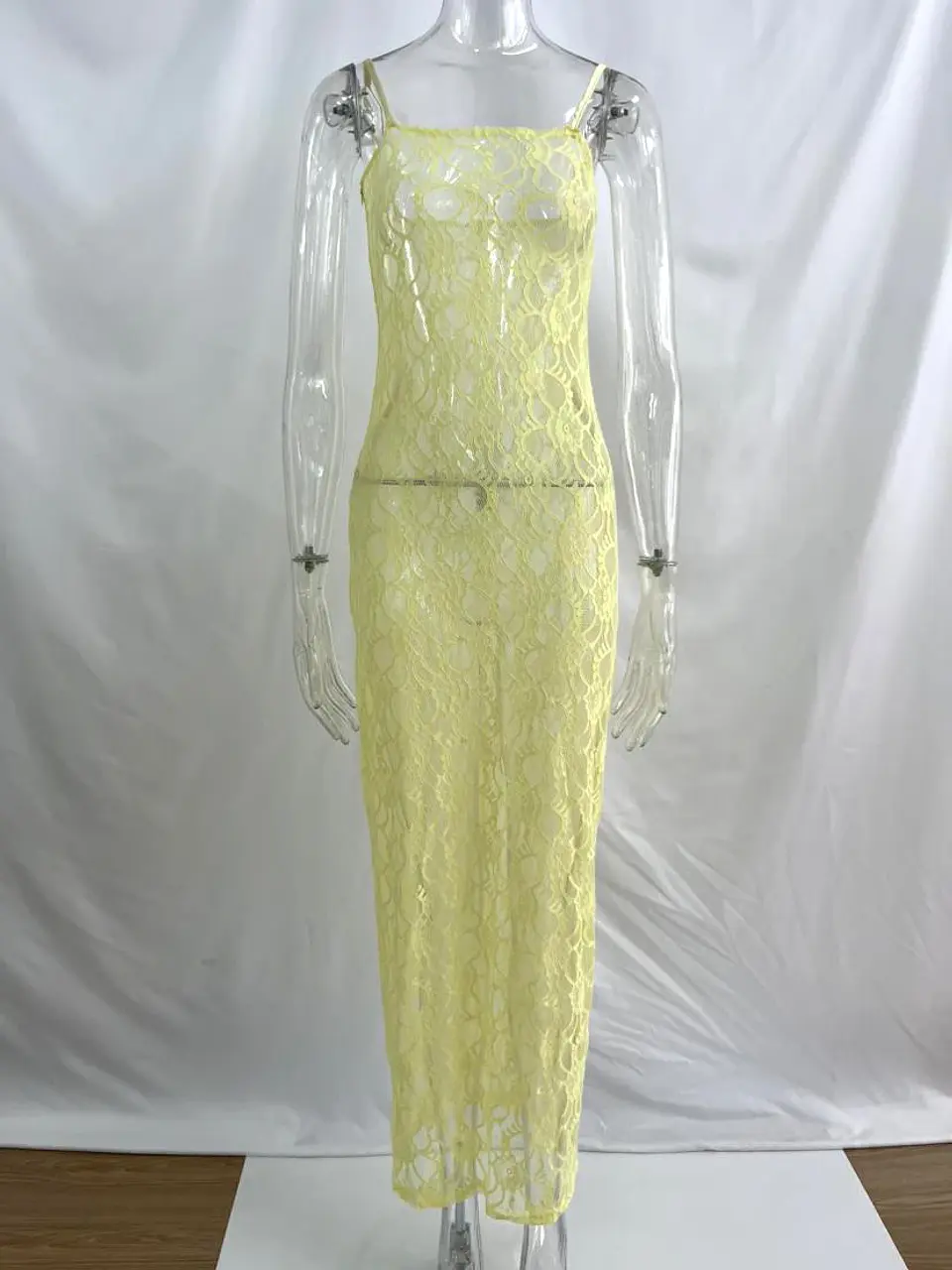 Elegant Lace Sexy See Through Sleeveless Beach Maxi Dress Summer Women 2026 Beachwear Bikini Cover-ups Pool Party Tunic A2627 21