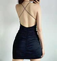 Sexy Backless Mini Dress Sleeveless Pleated Dress Black Fashion Summer Woman Club Tight Bodycon Dresses Sling - thumbnail 12