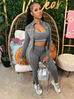 Weird Puss Casual 3 Piece Set Women Tracksuit Elastic Vest+Zip Jacket+Leggings Matching Street Sporty Fitness Street Shapewear - thumbnail 1