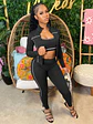 Weird Puss Casual 3 Piece Set Women Tracksuit Elastic Vest+Zip Jacket+Leggings Matching Street Sporty Fitness Street Shapewear - thumbnail 2