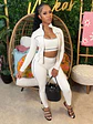 Weird Puss Casual 3 Piece Set Women Tracksuit Elastic Vest+Zip Jacket+Leggings Matching Street Sporty Fitness Street Shapewear - thumbnail 7