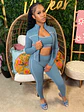 Weird Puss Casual 3 Piece Set Women Tracksuit Elastic Vest+Zip Jacket+Leggings Matching Street Sporty Fitness Street Shapewear - thumbnail 8
