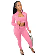Weird Puss Casual 3 Piece Set Women Tracksuit Elastic Vest+Zip Jacket+Leggings Matching Street Sporty Fitness Street Shapewear - thumbnail 9
