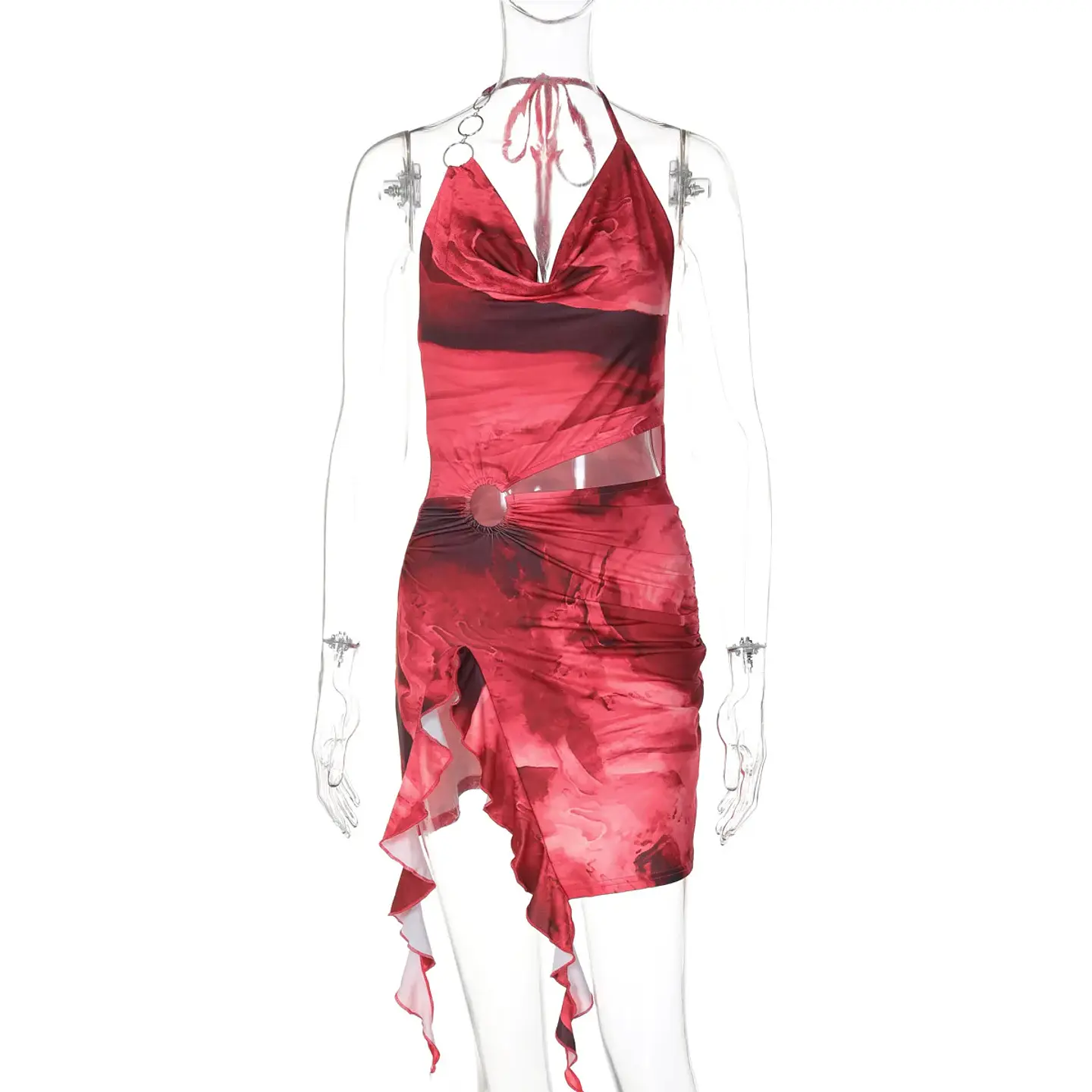 2026 New Women's Backless Summer Dress Vocation Sexy Printing Mini Club Dresses Bodycon Party Dresses Women 10