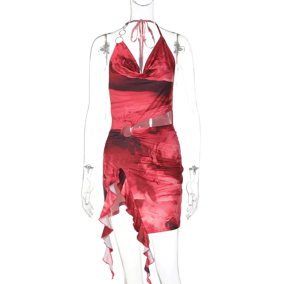 2026 New Women's Backless Summer Dress Vocation Sexy Printing Mini Club Dresses Bodycon Party Dresses Women 10