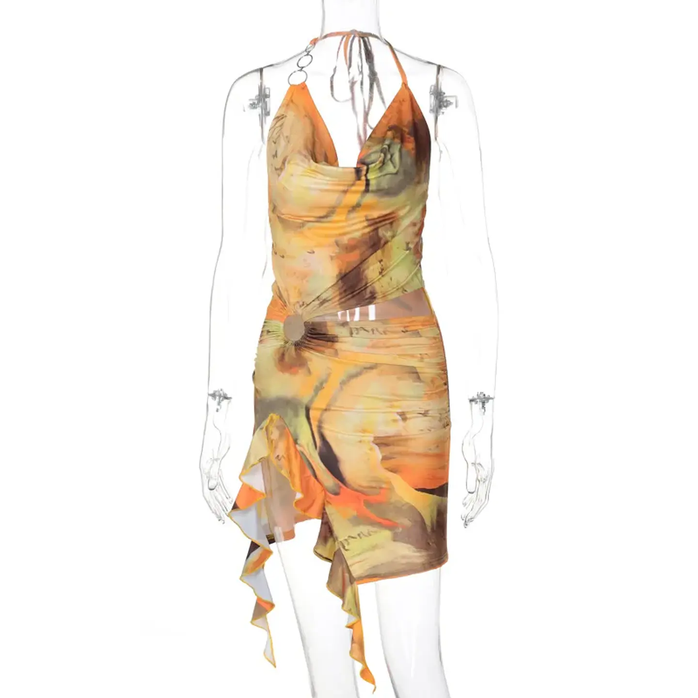 2026 New Women's Backless Summer Dress Vocation Sexy Printing Mini Club Dresses Bodycon Party Dresses Women 11