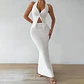 Tuularose White Long Skirt Two Piece Summer Sexy Twist Lace-up Vest Top Tight Long Skirt Set Elegant 2025 Female Long Dress Sets - thumbnail 1