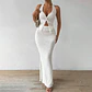 Tuularose White Long Skirt Two Piece Summer Sexy Twist Lace-up Vest Top Tight Long Skirt Set Elegant 2025 Female Long Dress Sets - thumbnail 4