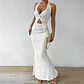 Tuularose White Long Skirt Two Piece Summer Sexy Twist Lace-up Vest Top Tight Long Skirt Set Elegant 2025 Female Long Dress Sets - thumbnail 5