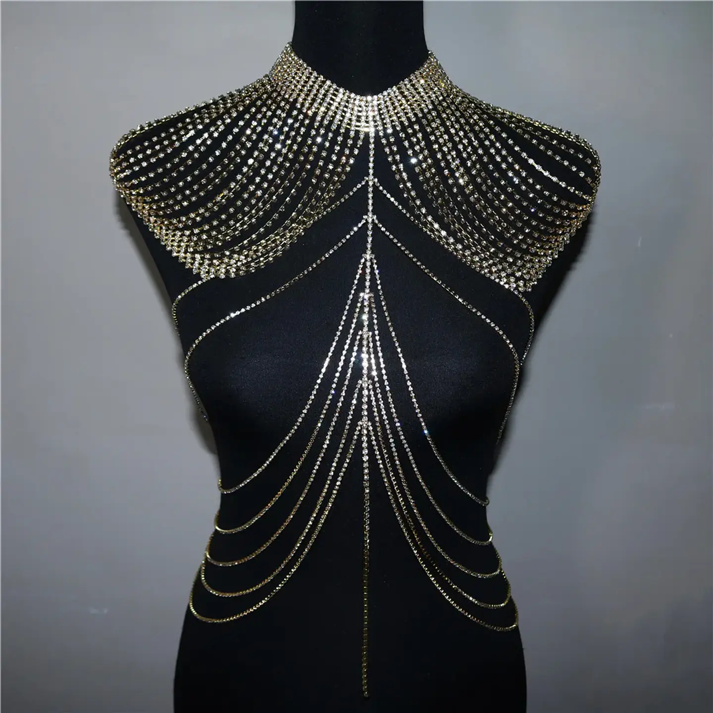 Fashion New Tassel Shoulder Chain Chest Necklace European and American Bridal Wedding Body Accessories 3