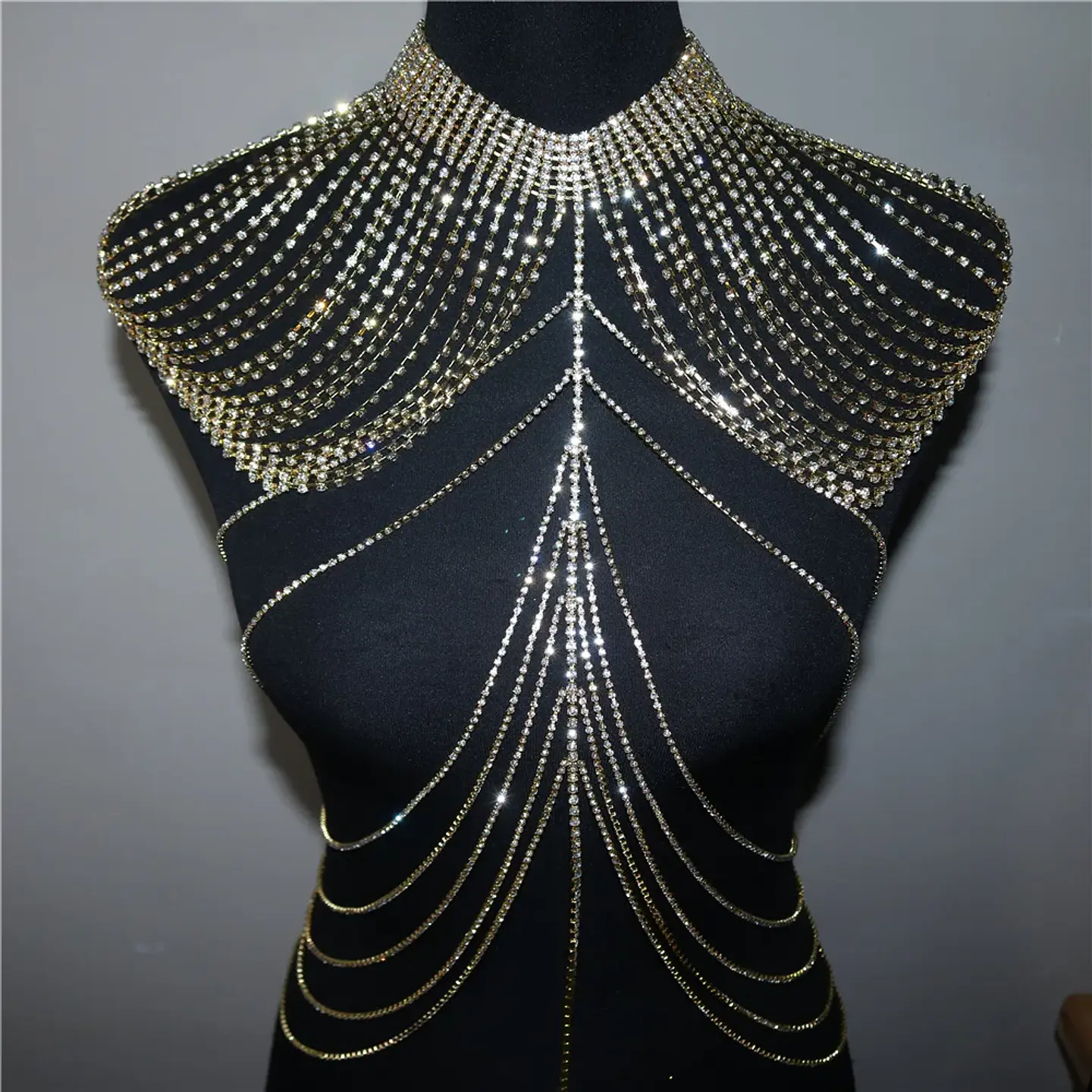 Fashion New Tassel Shoulder Chain Chest Necklace European and American Bridal Wedding Body Accessories 5