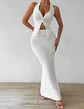 Tuularose White Long Skirt Two Piece Summer Sexy Twist Lace-up Vest Top Tight Long Skirt Set Elegant 2025 Female Long Dress Sets - thumbnail 14