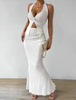 Tuularose White Long Skirt Two Piece Summer Sexy Twist Lace-up Vest Top Tight Long Skirt Set Elegant 2025 Female Long Dress Sets - thumbnail 15