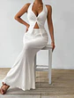 Tuularose White Long Skirt Two Piece Summer Sexy Twist Lace-up Vest Top Tight Long Skirt Set Elegant 2025 Female Long Dress Sets - thumbnail 16