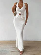 Tuularose White Long Skirt Two Piece Summer Sexy Twist Lace-up Vest Top Tight Long Skirt Set Elegant 2025 Female Long Dress Sets - thumbnail 17