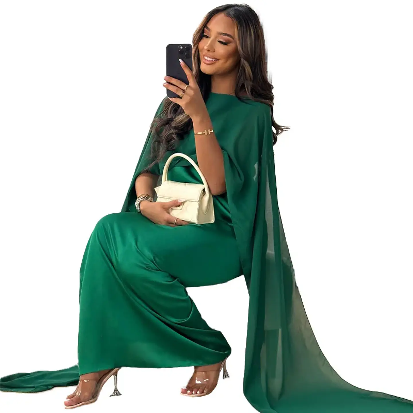 Chiffon Dress for Women Temperament O-neck Long Dress High Waist Party Muslim Dress Women Dubai Abayas Evening Dresses Vestidos 20